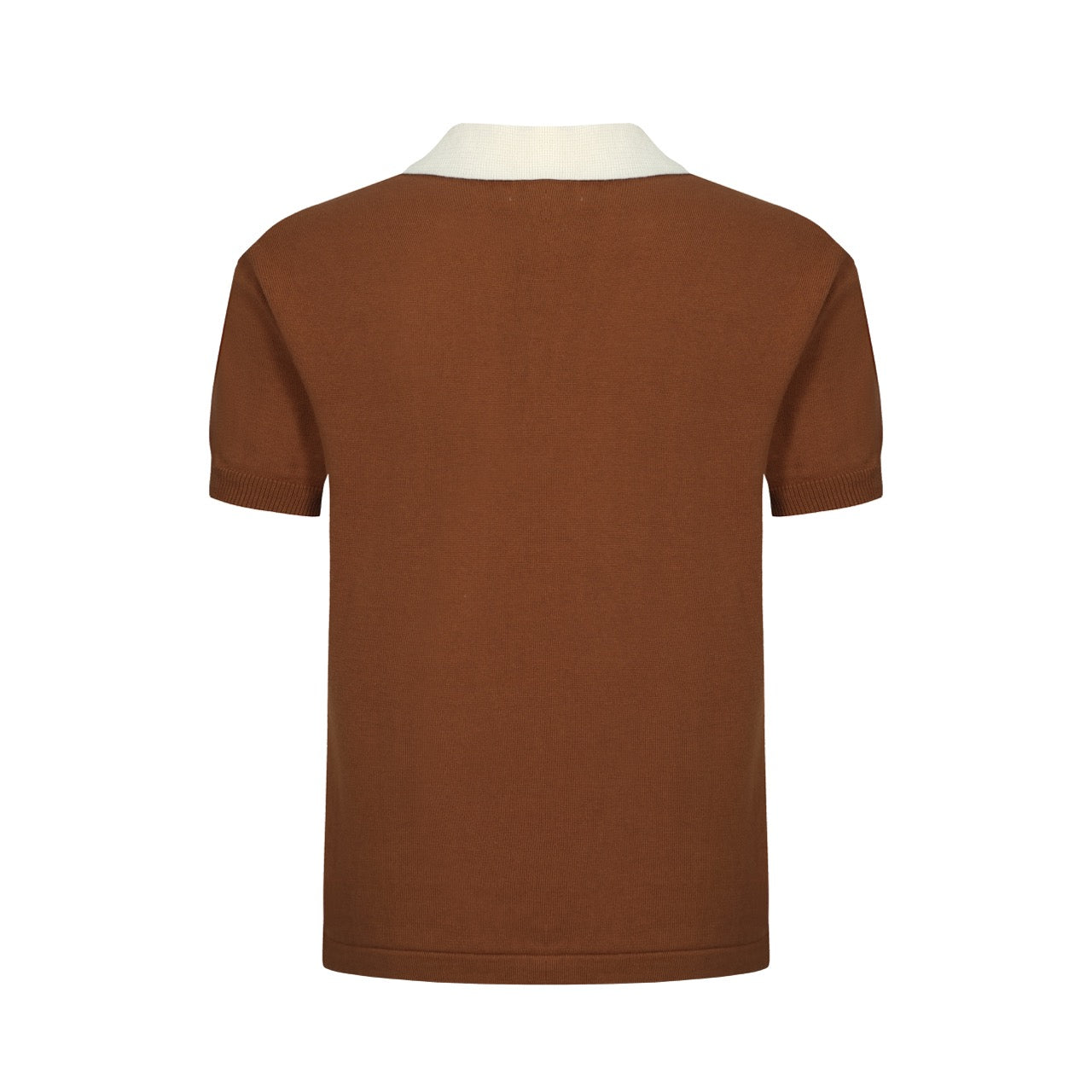 OXKNIT Men Vintage Clothing 1960s Mod Style Casual Stripe Brown Knitted Retro Polo Shirt