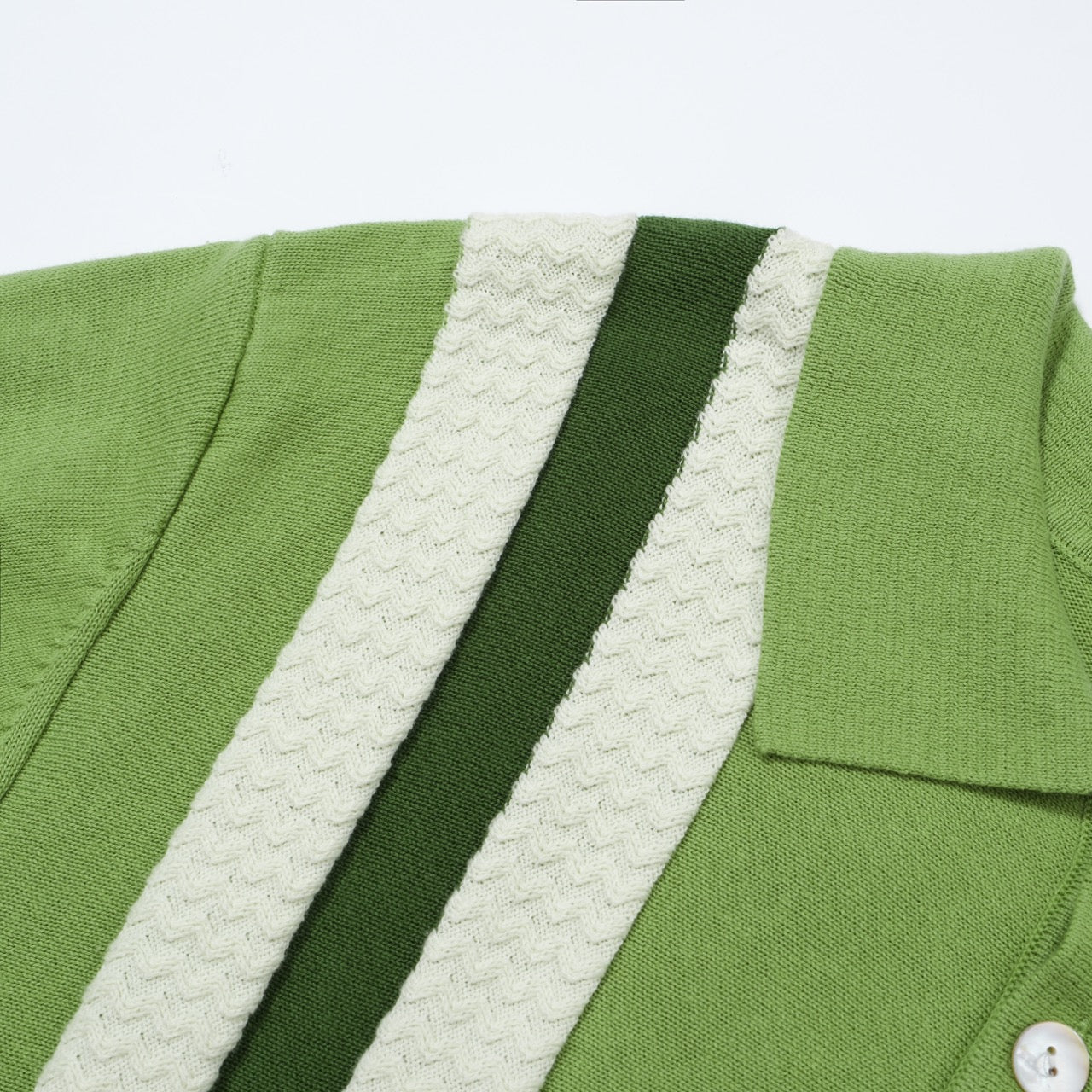 OXKNIT Men Vintage Clothing 1960s Mod Style Casual Stripe Green Knit ...