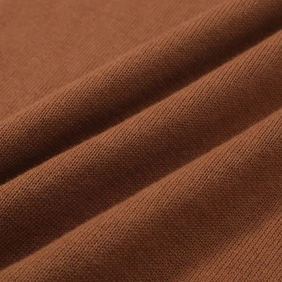 OXKNIT Men Vintage Clothing 1960s Mod Style Casual Style Brown Knit Retro Polo