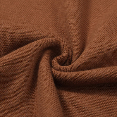 OXKNIT Men Vintage Clothing 1960s Mod Style Casual Style Brown Knit Retro Polo