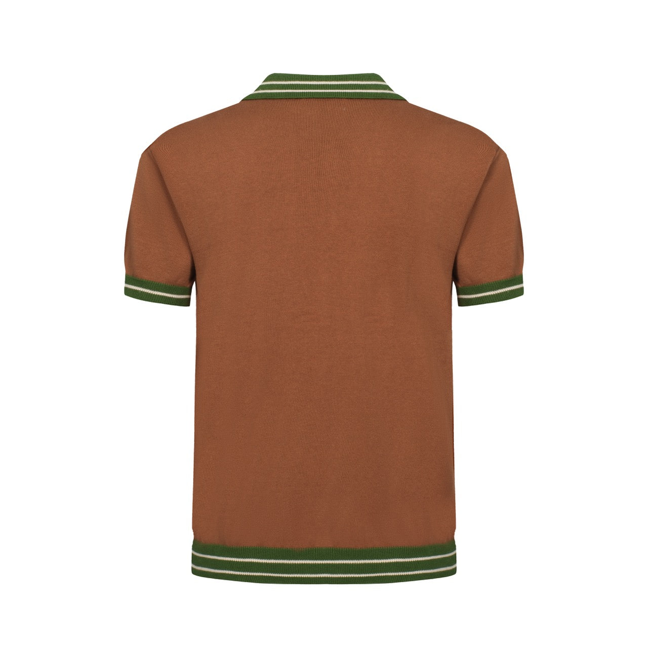 OXKNIT Men Vintage Clothing 1960s Mod Style Casual Style Brown Knit Retro Polo