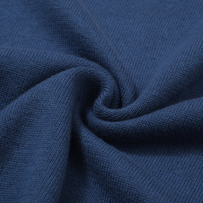 OXKNIT Men Vintage Clothing 1960s Mod Style Casual Style Dark Blue Knit Retro Polo
