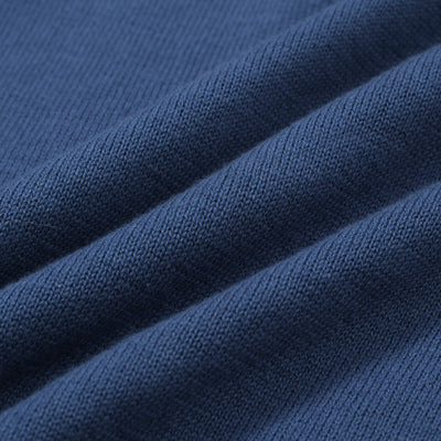 OXKNIT Men Vintage Clothing 1960s Mod Style Casual Style Dark Blue Knit Retro Polo