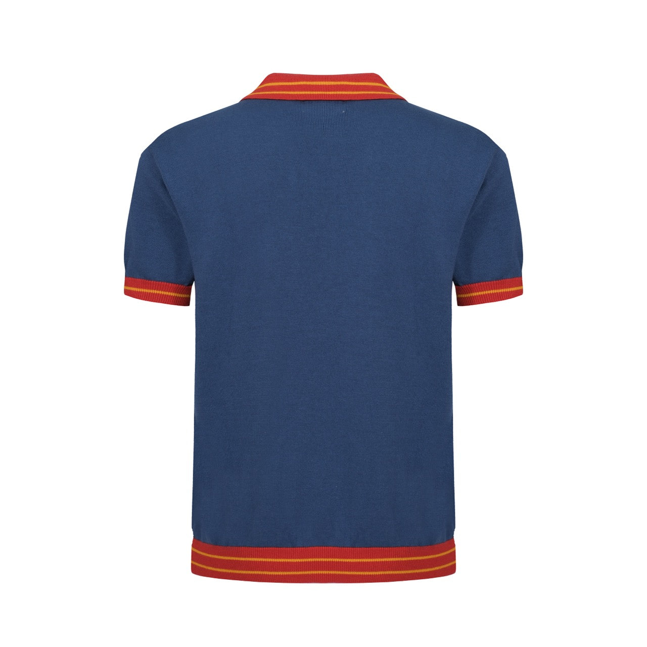 OXKNIT Men Vintage Clothing 1960s Mod Style Casual Style Dark Blue Knit Retro Polo
