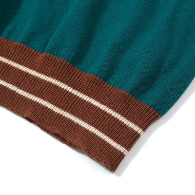 OXKNIT Men Vintage Clothing 1960s Mod Style Casual Style Green Knit Retro Polo