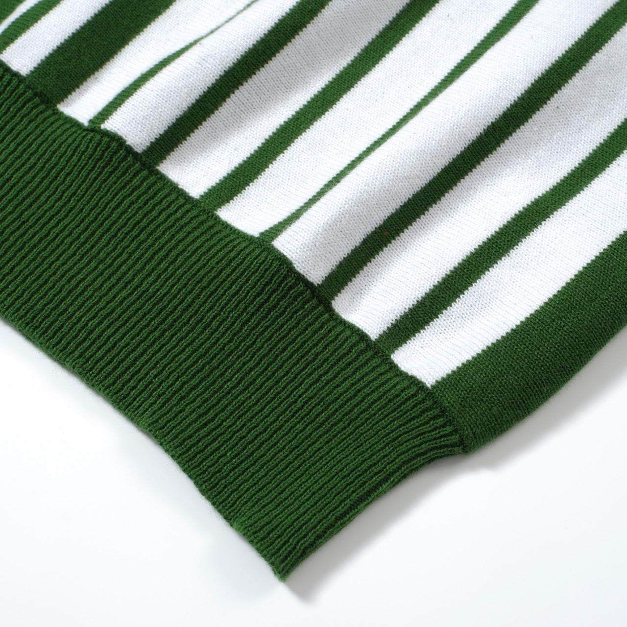 OXKNIT Men Vintage Clothing 1960s Mod Style Casual Vertical stripes Dark Green Polo Knitted Retro Wear