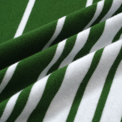 OXKNIT Men Vintage Clothing 1960s Mod Style Casual Vertical stripes Dark Green Polo Knitted Retro Wear