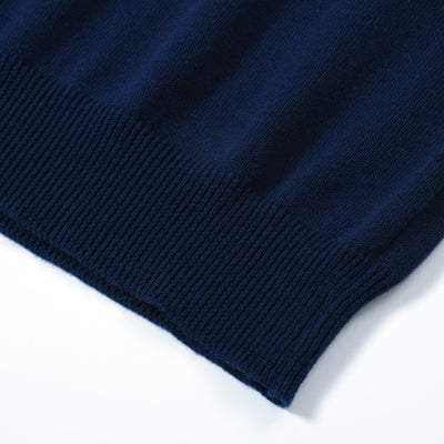 OXKNIT Men Vintage Clothing 1960s Mod Style Casual White Striped Navy Blue Polo Knitted Retro Top