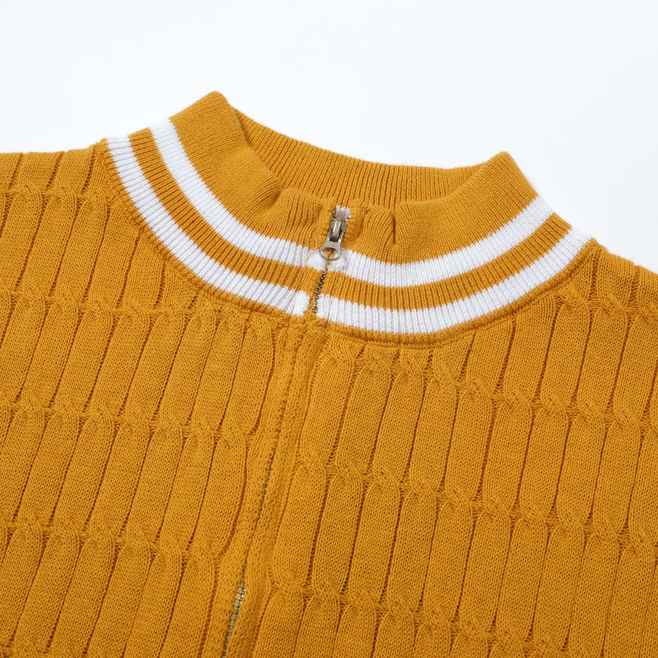 OXKNIT Men Vintage Clothing 1960s Mod Style Casual Yellow Knitted Knit Retro T-Shirt