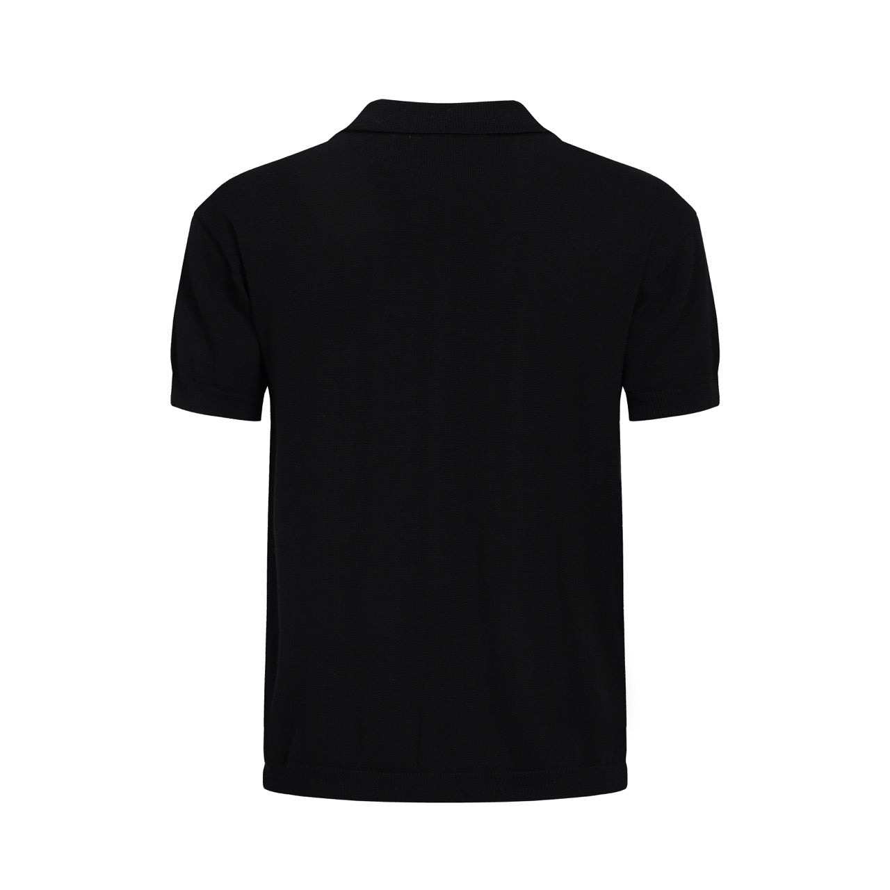 OXKNIT Men Vintage Clothing 1960s Mod Style Casual Zebra Pattern Black Knit Retro Polo Contains Pocket