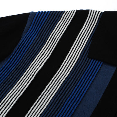 OXKNIT Men Vintage Clothing 1960s Mod Style Casual Zip Dark Blue Retro Knit Polo