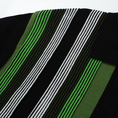 OXKNIT Men Vintage Clothing 1960s Mod Style Casual Zip Dark Green Retro Knit Polo