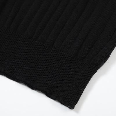 OXKNIT Men Vintage Clothing 1960s Mod Style Classic Black Retro Polo Knitted Wear