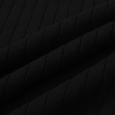 OXKNIT Men Vintage Clothing 1960s Mod Style Classic Black Retro Polo Knitted Wear