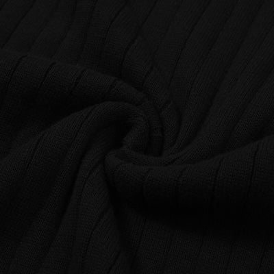 OXKNIT Men Vintage Clothing 1960s Mod Style Classic Black Retro Polo Knitted Wear