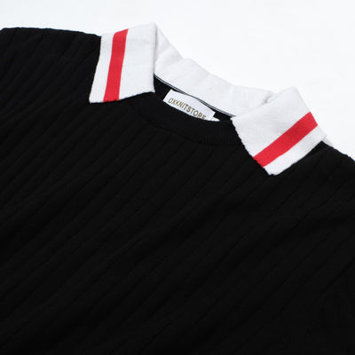 OXKNIT Men Vintage Clothing 1960s Mod Style Classic Black Retro Polo Knitted Wear