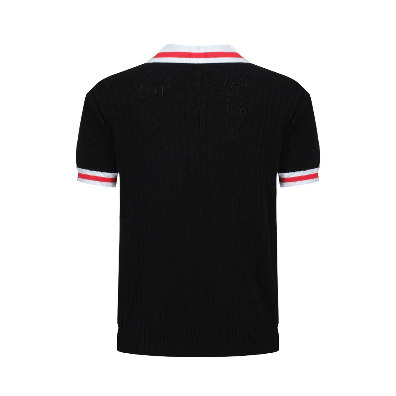 OXKNIT Men Vintage Clothing 1960s Mod Style Classic Black Retro Polo Knitted Wear