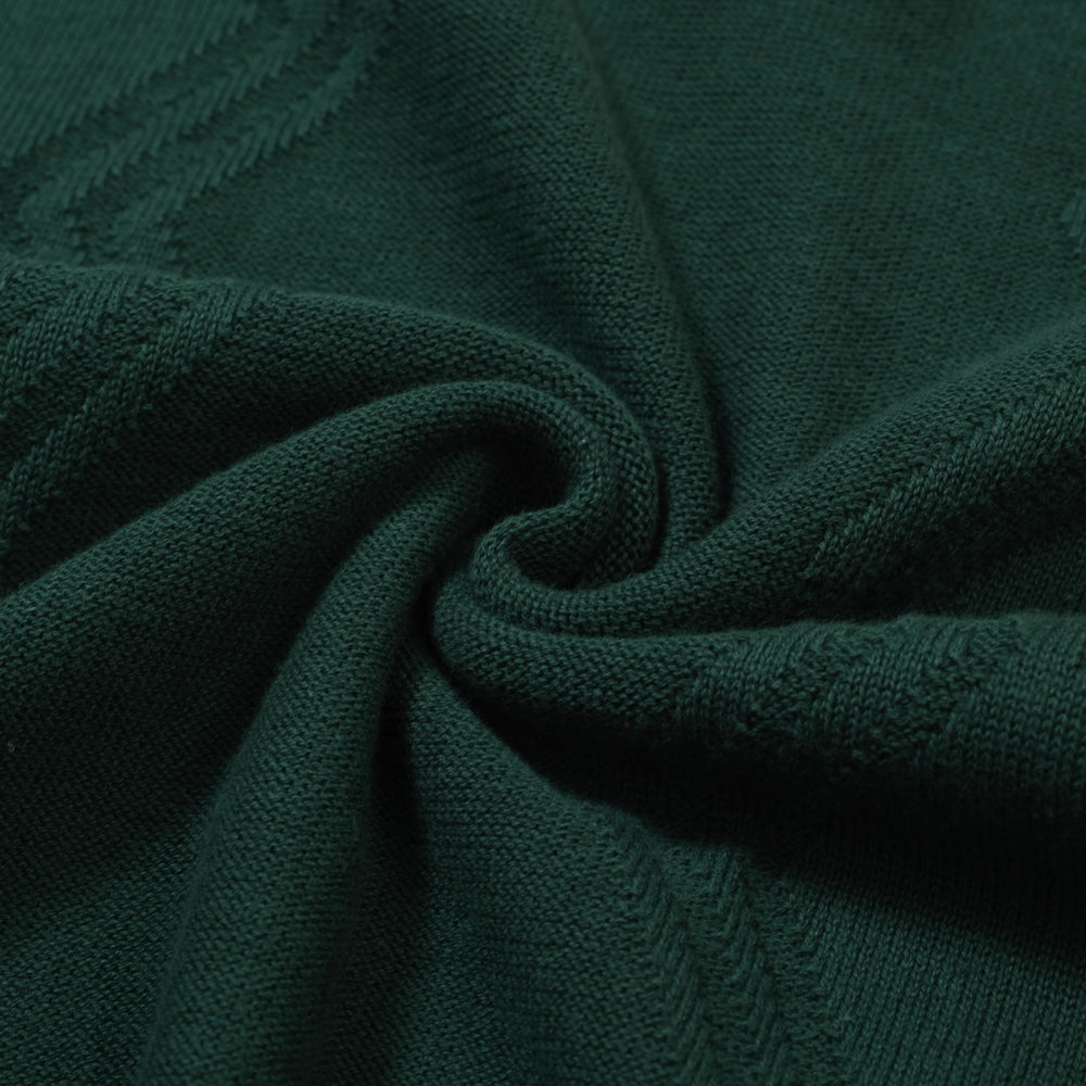 OXKNIT Men Vintage Clothing 1960s Mod Style Green & Red Brown Retro Polo Knitted Wear