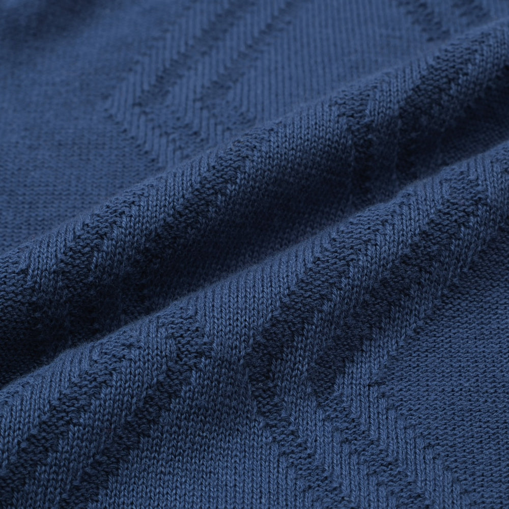 OXKNIT Men Vintage Clothing 1960s Mod Style Red & Dark Blue Retro Polo Knitted Wear