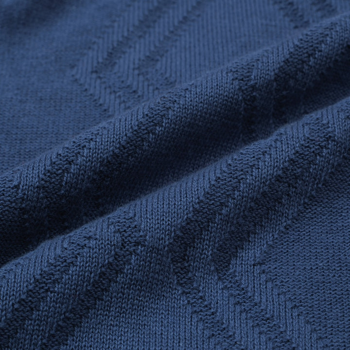OXKNIT Men Vintage Clothing 1960s Mod Style Red & Dark Blue Retro Polo Knitted Wear