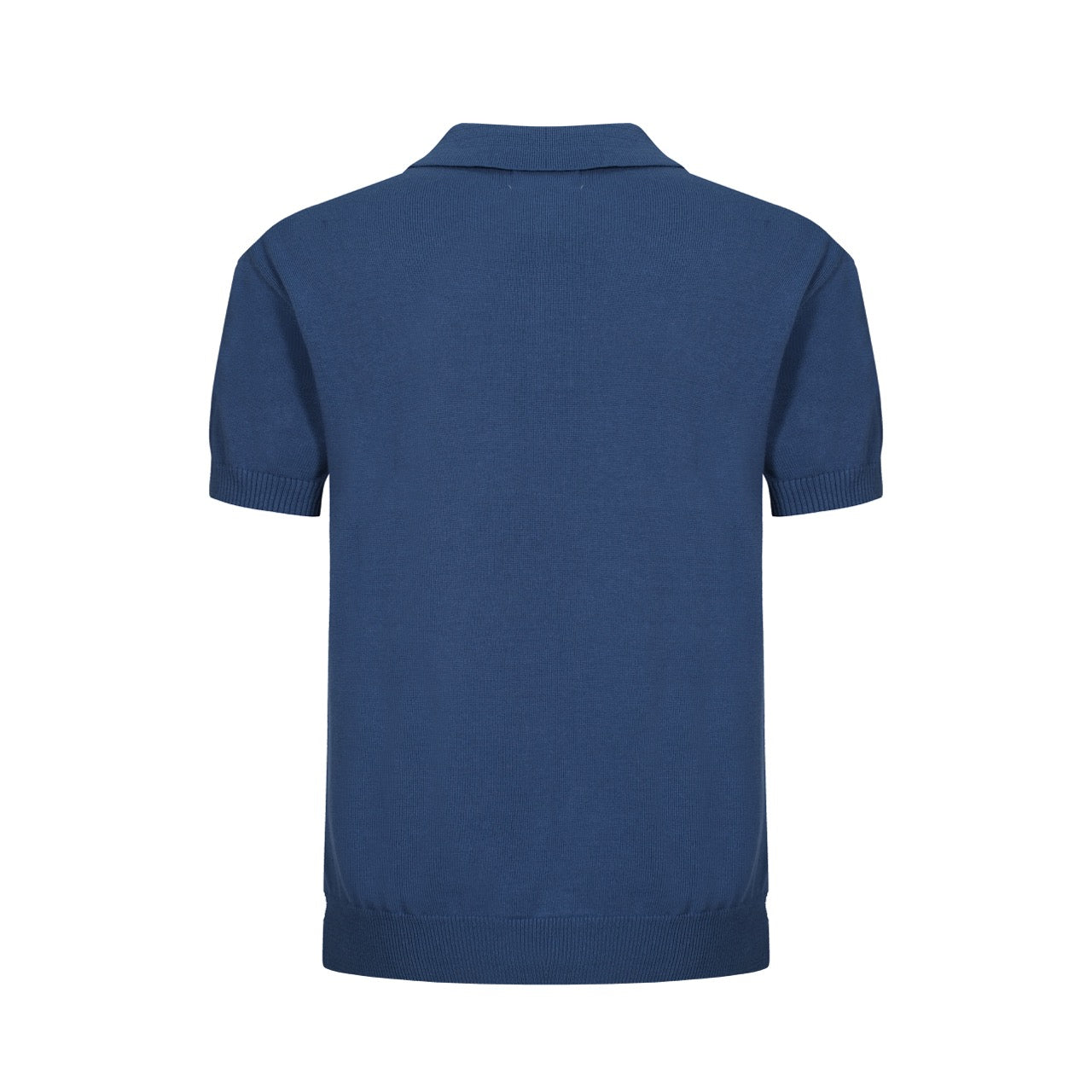 OXKNIT Men Vintage Clothing 1960s Mod Style Stripe Dark Blue & Yellow Knit Retro Polo