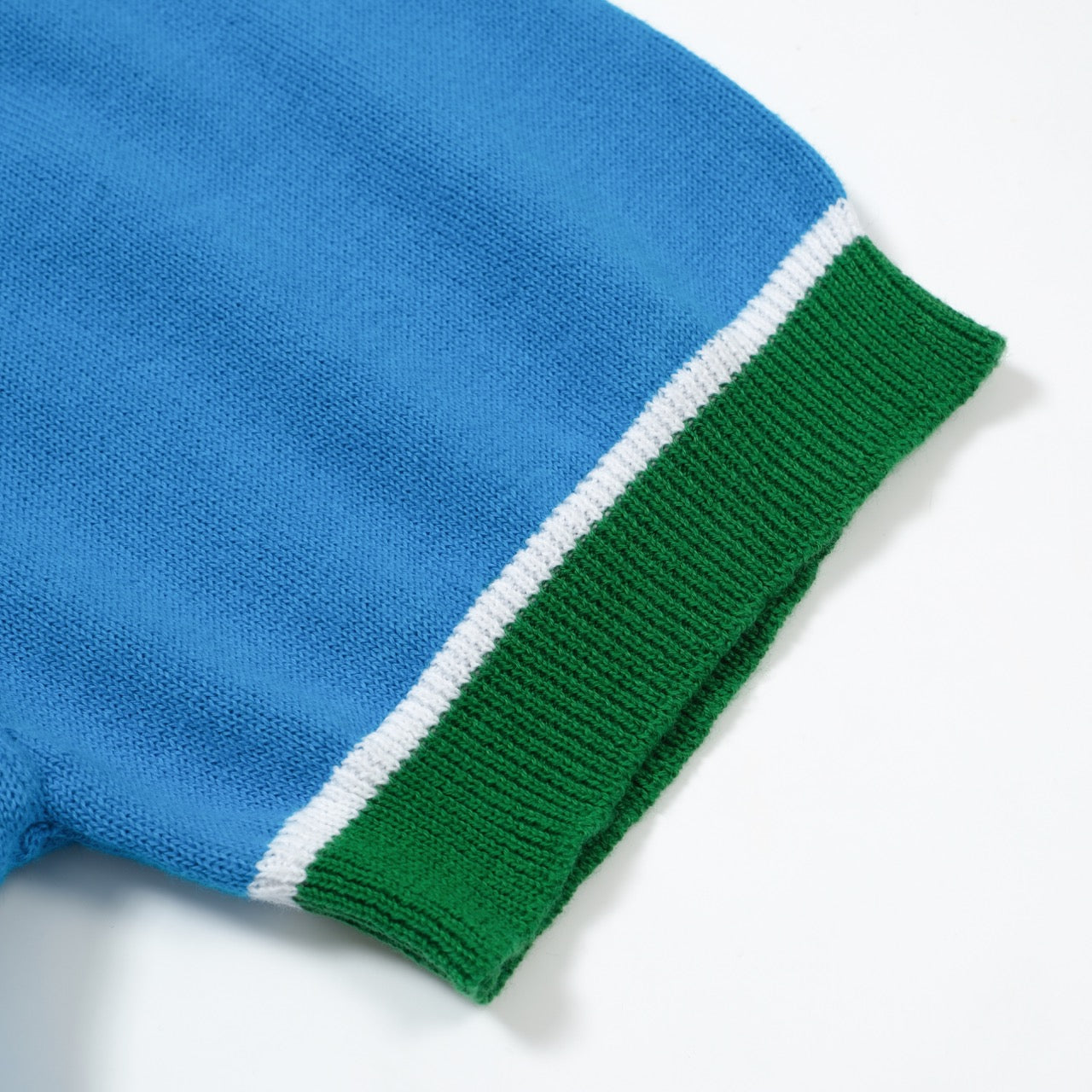 OXKNIT Men Vintage Clothing 1960s Mod Style V Neck Blue & Green  RetroPolo Knitted Wear