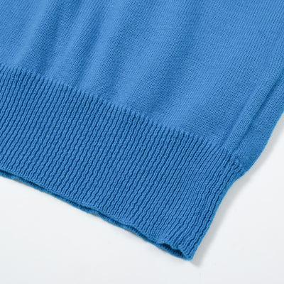 OXKNIT Men Vintage Clothing 1960s Mod Style V Neck Blue & Green  RetroPolo Knitted Wear