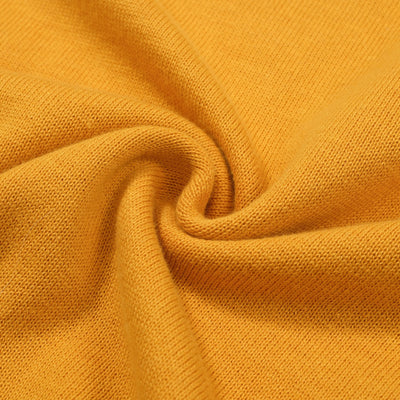 OXKNIT Men Vintage Clothing 1960s Mod Style V Neck Yellow Retro Polo Knitted Wear