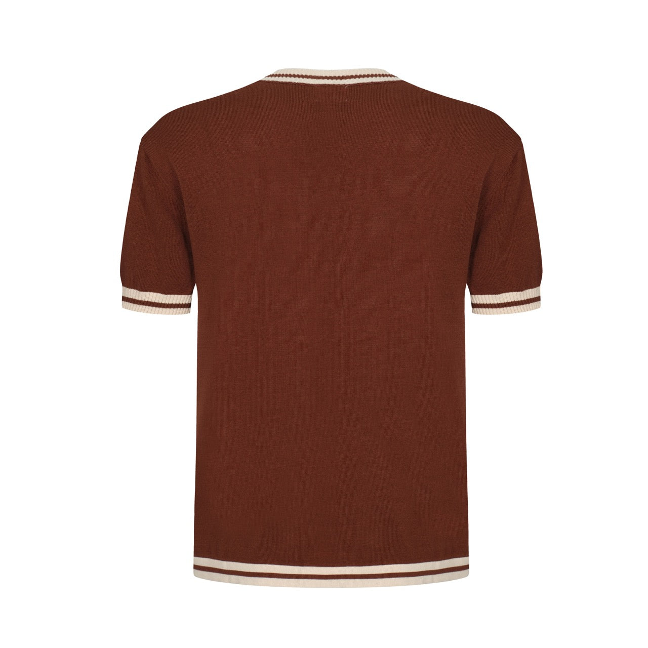 OXKNIT Men Vintage Clothing 1970s Mod Style Casual Brown Stripe Retro T-Shirt