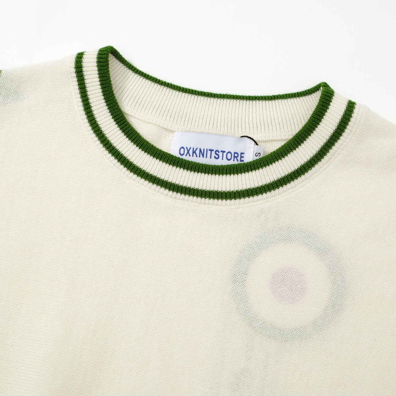 OXKNIT Men Vintage Clothing 1970s Mod Style Casual Green Racing Stripe Knit Retro Tee