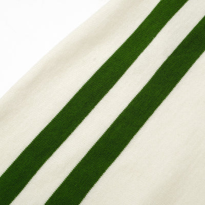 OXKNIT Men Vintage Clothing 1970s Mod Style Casual Green Racing Stripe Knit Retro Tee