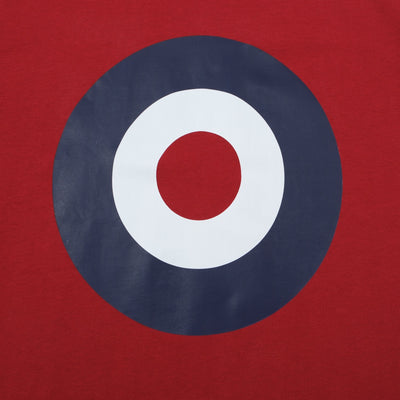 OXKNIT Men Vintage Clothing 1970s Mod Style Casual Mod Print Red Short Sleeve Bullseye Retro T-Shirt