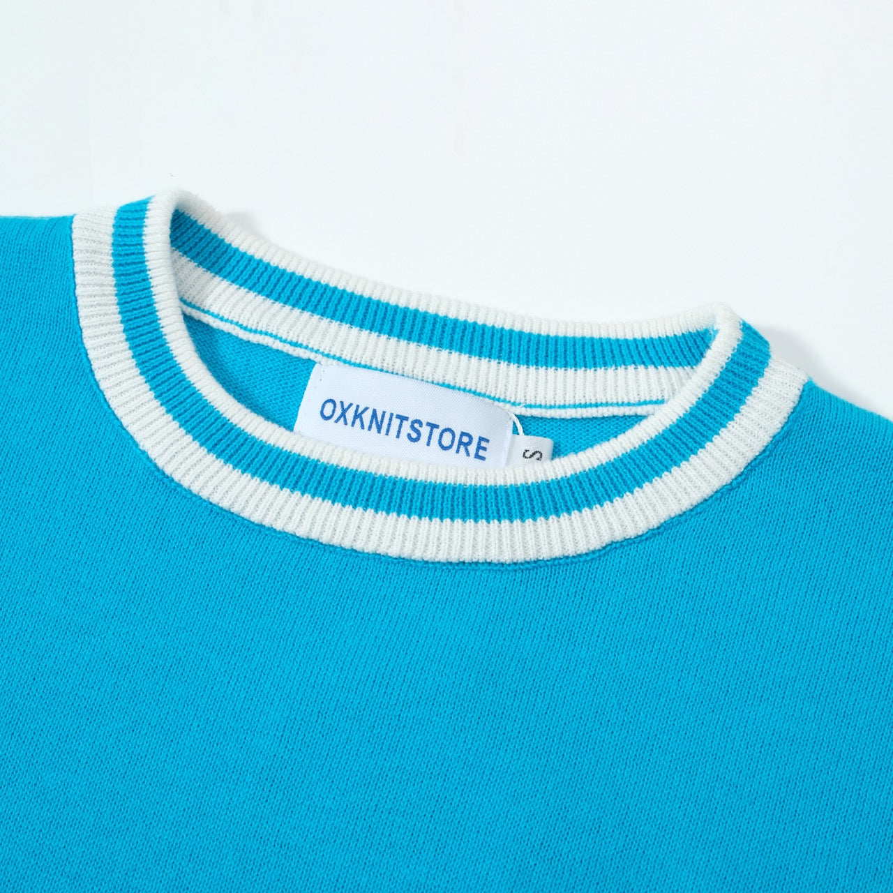 OXKNIT Men Vintage Clothing 1970s Mod Style Casual Sky Blue