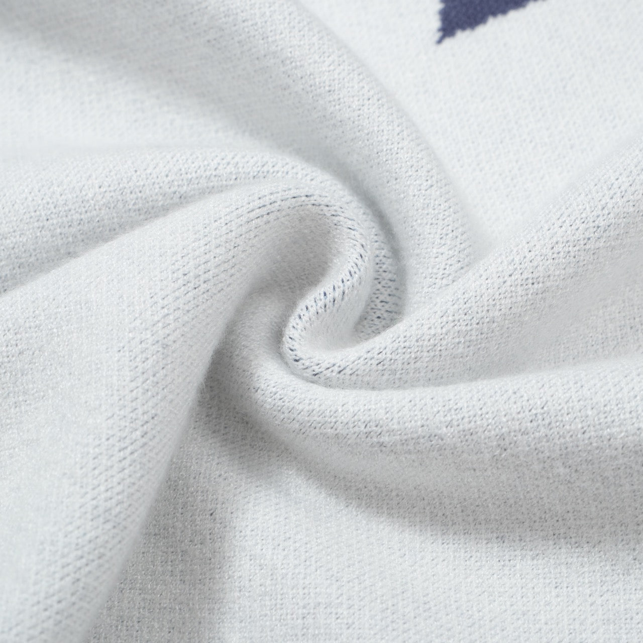 OXKNIT Women Vintage Clothing 1960s Mod Style Casual Blue Vintage Rhombus V-Neck White Short Sleeves Knitwear Retro Tshirt
