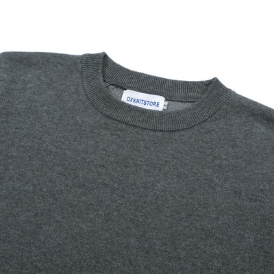 OXKNIT Women Vintage Clothing 1960s Mod Style Casual Grey Wave Knitwear Retro T-shirts
