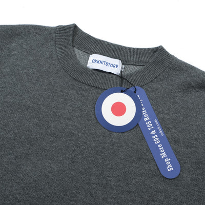 OXKNIT Women Vintage Clothing 1960s Mod Style Casual Grey Wave Knitwear Retro T-shirts