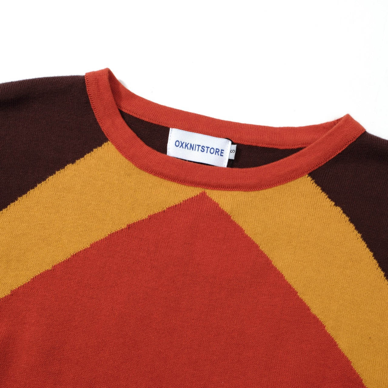 OXKNIT Women Vintage Clothing 1960s Mod Style Casual Knitwear Long Sleeve  Diagonal Stripe Orange & Brown Retro T-shirts – OXKnit