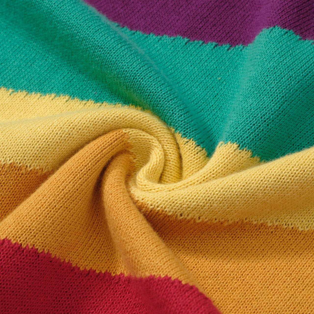 OXKNIT Women Vintage Clothing 1960s Mod Style Casual Knitwear Long Sleeve Rainbow Diagonal Stripe Retro T-shirts