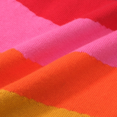 OXKNIT Women Vintage Clothing 1960s Mod Style Casual Knitwear Long Sleeve Rainbow Retro T-shirts