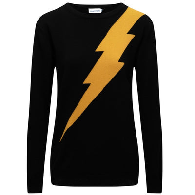 OXKNIT Women Vintage Clothing 1960s Mod Style Casual Knitwear Long Sleeve Yellow Lightning Retro T-shirts