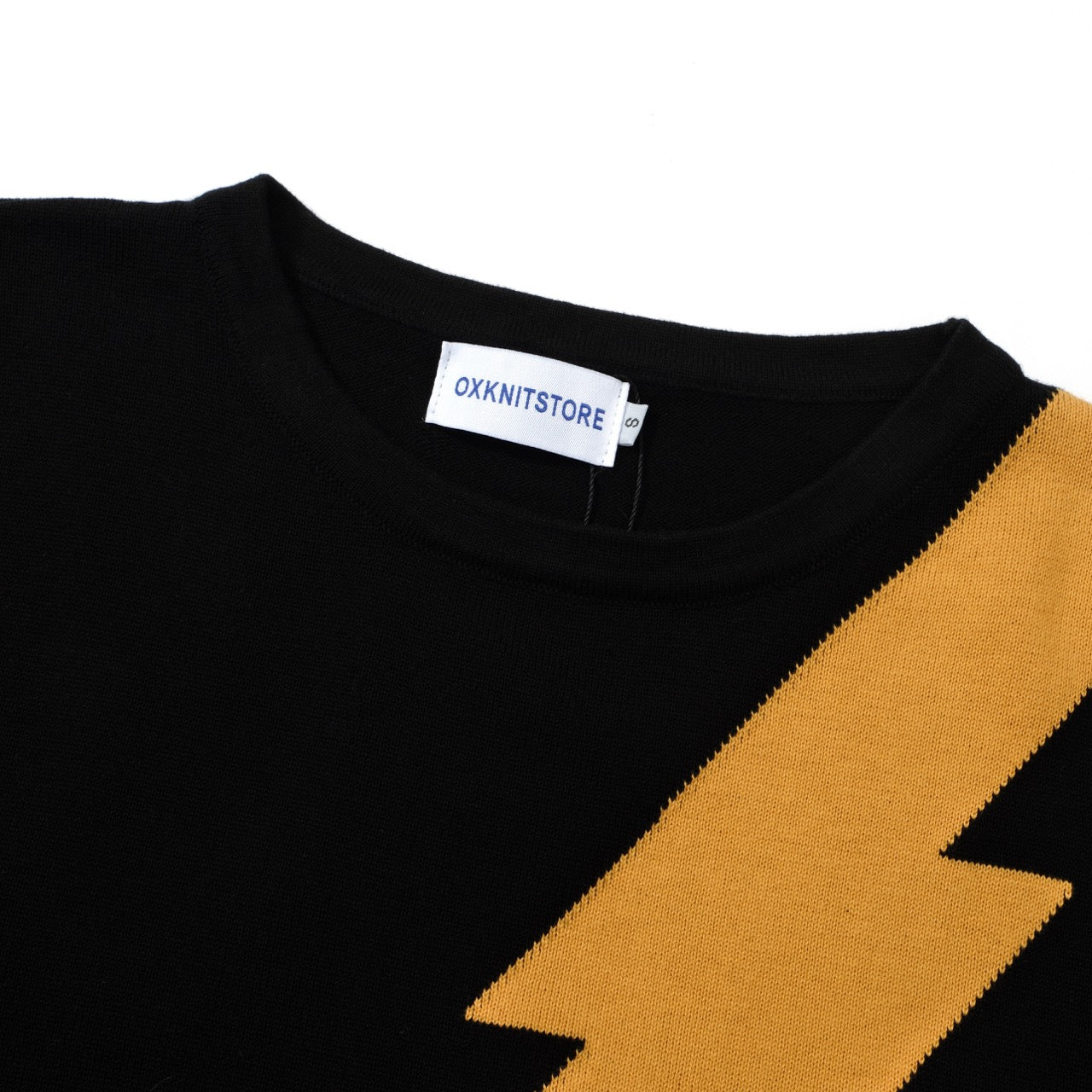 OXKNIT Women Vintage Clothing 1960s Mod Style Casual Knitwear Long Sleeve Yellow Lightning Retro T-shirts