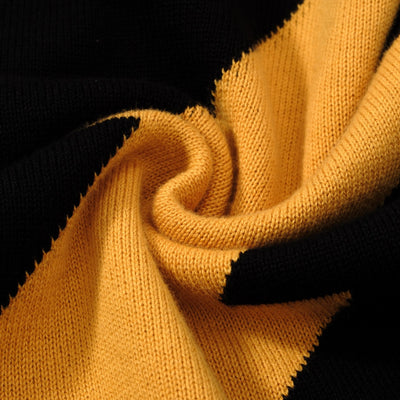 OXKNIT Women Vintage Clothing 1960s Mod Style Casual Knitwear Long Sleeve Yellow Lightning Retro T-shirts
