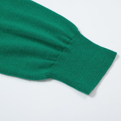 OXKNIT Women Vintage Clothing 1960s Mod Style Casual Long Sleeve Beige & Green Lightning Knit Retro T-shirts