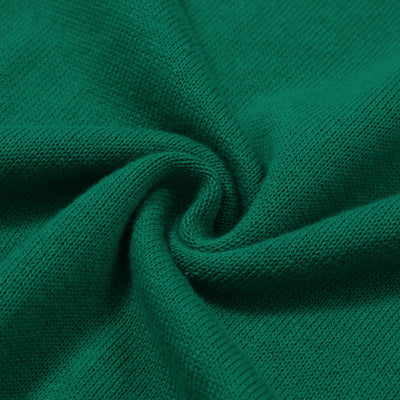 OXKNIT Women Vintage Clothing 1960s Mod Style Casual Long Sleeve Beige & Green Lightning Knit Retro T-shirts