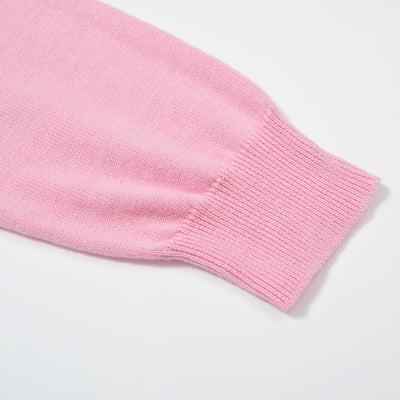 OXKNIT Women Vintage Clothing 1960s Mod Style Casual Long Sleeve Pink Rainbow Striped Knit Retro T-shirts