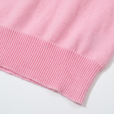 OXKNIT Women Vintage Clothing 1960s Mod Style Casual Long Sleeve Pink Rainbow Striped Knit Retro T-shirts