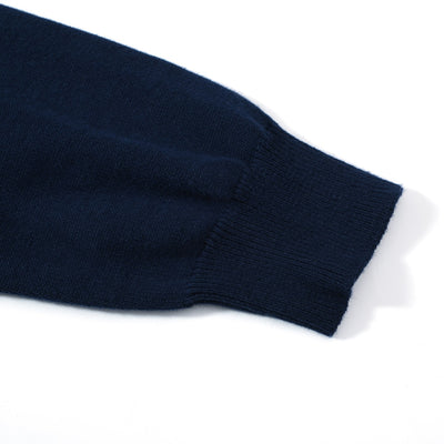 OXKNIT Women Vintage Clothing 1960s Mod Style Casual Rainbow Stripe Knit Dark Blue Retro T-shirts