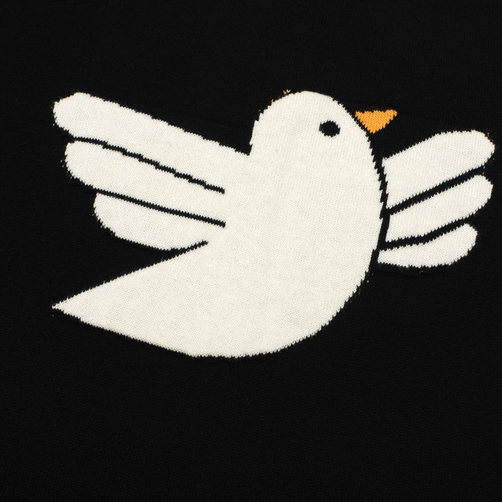 OXKNIT Women Vintage Clothing 1960s Mod Style Casual Yellow Pigeon Knitted Black Short Sleeves Knitwear Retro Tshirt