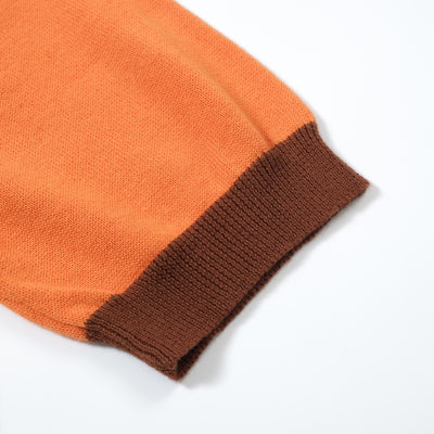 OXKNIT Women Vintage Clothing 1960s Mod Style Orange Flower Knitted Short Sleeves Retro Tshirts