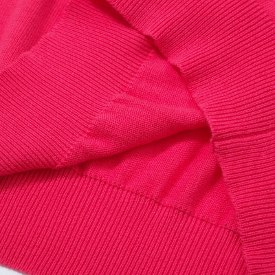 OXKNIT Women Vintage Clothing 1970s Mod Style Casual Long Sleeve Pink Rainbow Striped Knit Retro T-shirts